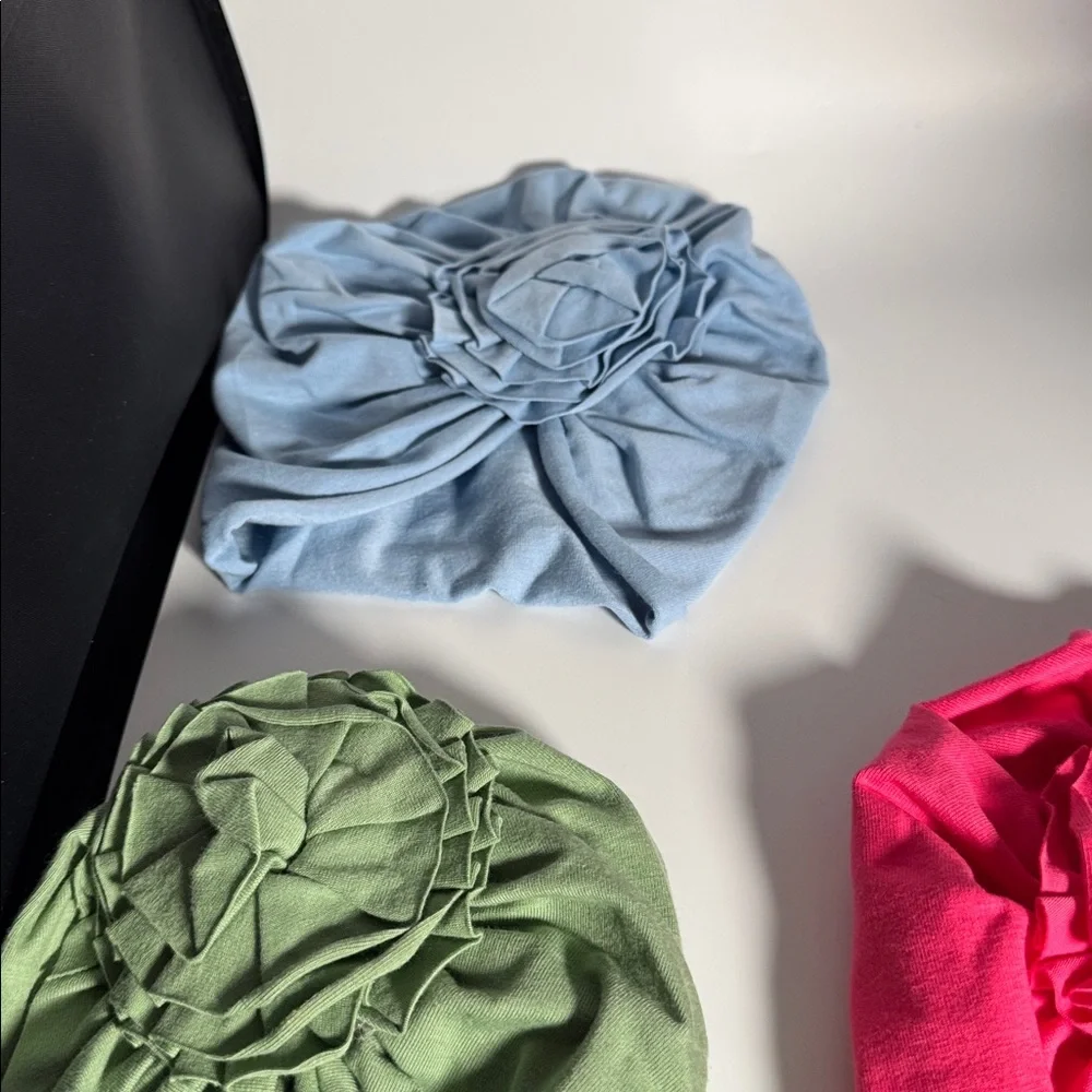 Colorful Turban Headwraps with Floral‎ Design for babies 6-12 months